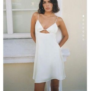Zara white satin dress
